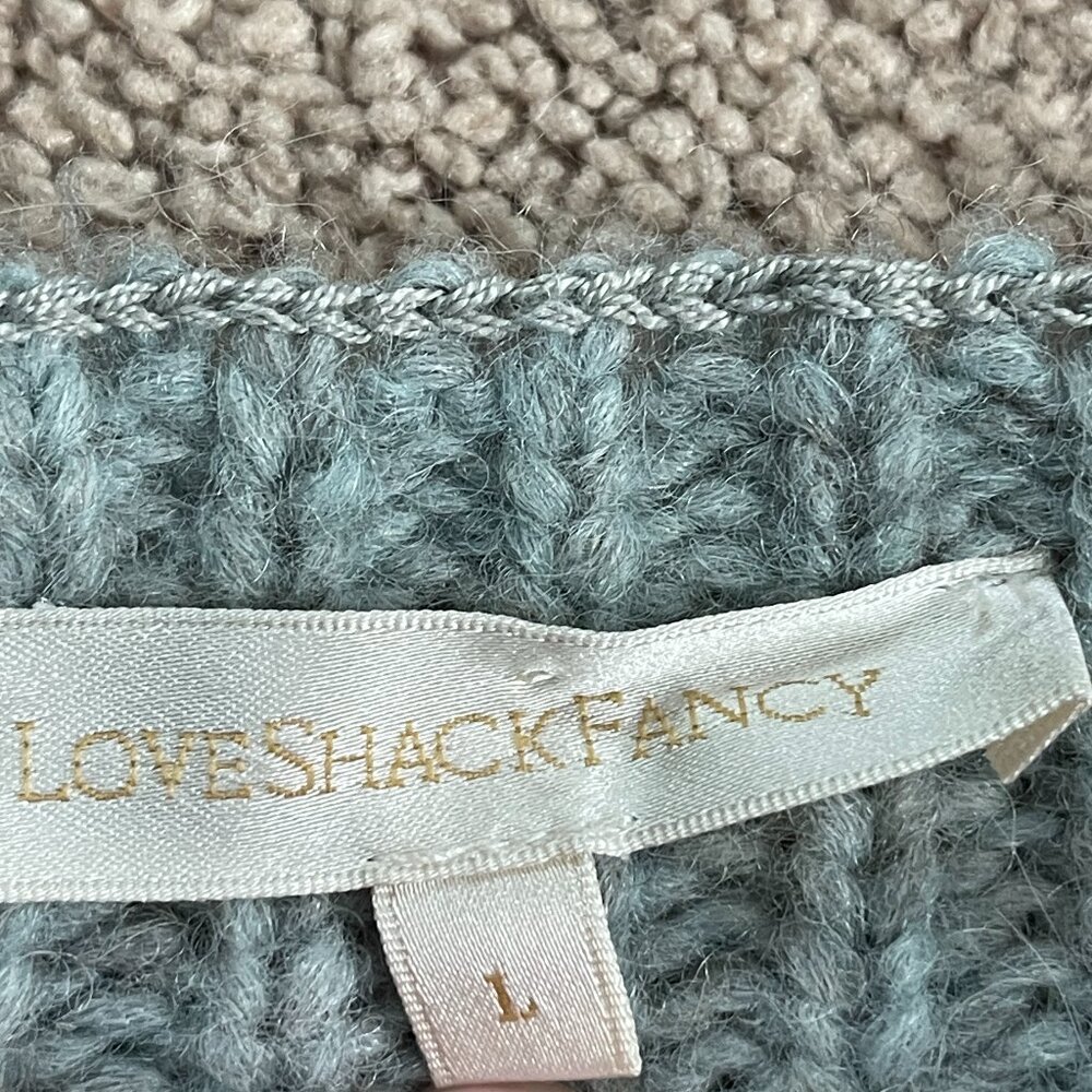 LoveShackFancy Rosie Pullover BabyAlpaca Merino Open Knit Crochet PERU Womens L - Picture 5 of 7